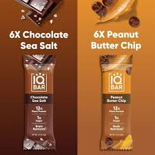 IQBAR Plant Protein Bars, Chocolate Sea Salt, Peanut Butter Chip Variety Pack, 12g Protein, 12 ct. – alternate product view 3