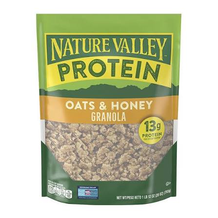 Nature Valley Protein Oats and Honey Granola, 13g Protein, 28 oz. product packaging