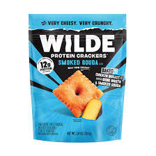 Wilde Protein Crackers, Smoked Gouda, 12g Protein, 7.4 oz. product packaging