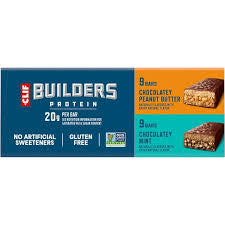 CLIF Builders Protein Bars Variety Pack, Chocolate Mint & Chocolate Peanut Butter, 20g Protein, 18 – alternate product view 2