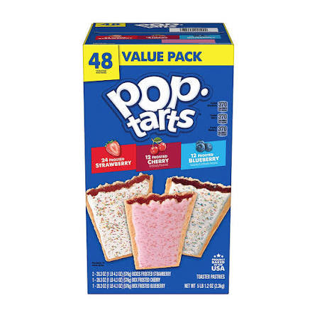 Pop-Tarts Frosted Strawberry, Cherry & Blueberry Variety Pack, 48 ct. product packaging