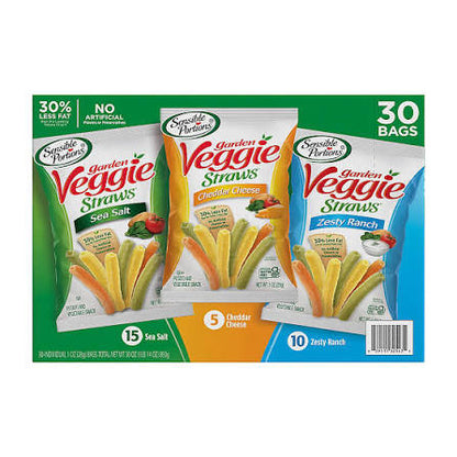 Sensible Portions Garden Veggie Straws Variety Snack Pack, 30 pk./1 oz. product packaging