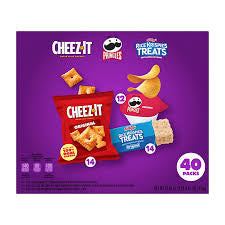 Cheez-It, Pringles, Rice Krispies Treats, Kids Snacks, Sweet and Salty Variety Pack, 40 ct. product packaging