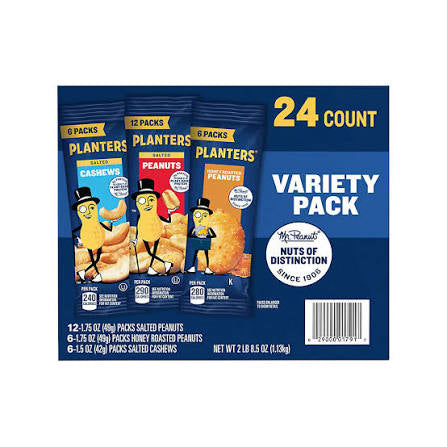 Planters Individual Variety Pack, 24 pk. product packaging