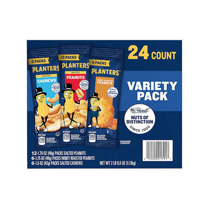 Planters Individual Variety Pack, 24 pk. product packaging