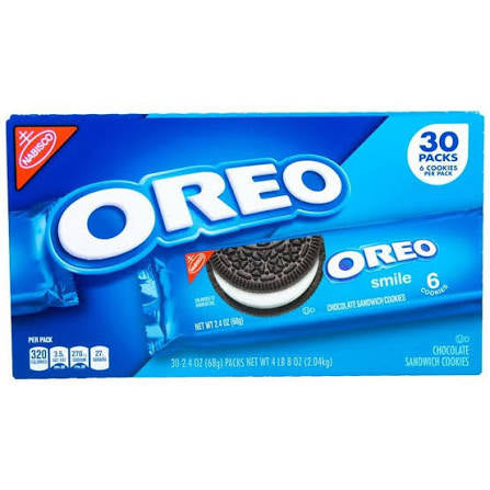 Oreo Chocolate Sandwich Cookies, Snack Packs, 30 pk./2.4 oz. product packaging