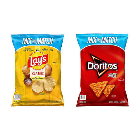Doritos Nacho Cheese & Lay's Classic Potato Chips, 2 pk. product packaging