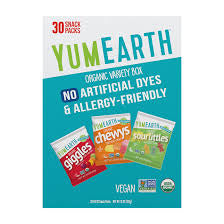 YumEarth Organic Variety Box, 30 ct./0.5 oz. product packaging