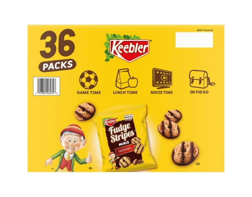 Keebler Fudge Stripes Minis, Original Shortbread Cookies Coated in Keebler Fudge, 36 ct./2 oz. – alternate product view 3