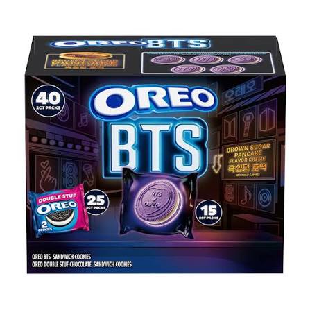Oreo BTS & Oreo Double Stuf Sandwich Cookies Variety Pack, 40 pk./1.02 oz. product packaging