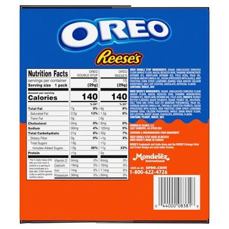 Oreo Reese's Peanut Buttery Creme and Oreo Double Stuf Cookies Variety Pack, 40 pk./1.02 oz. – alternate product view 3