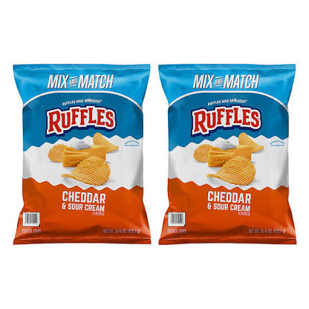 Ruffles Cheddar & Sour Cream Potato Chips, 2 pk. product packaging