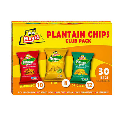 Mayte Plantain Chips Variety Pack, 30 ct. product packaging