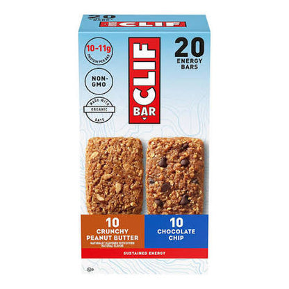 Clif Bar Energy Bars Variety Pack Plant Based Protein Bars, 20 pk./2.4 oz. product packaging