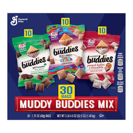 Chex Mix Muddy Buddies Variety Pack, 30 ct. product packaging