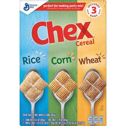 Chex Cereal Party Mix Variety Pack, 3 ct. product packaging