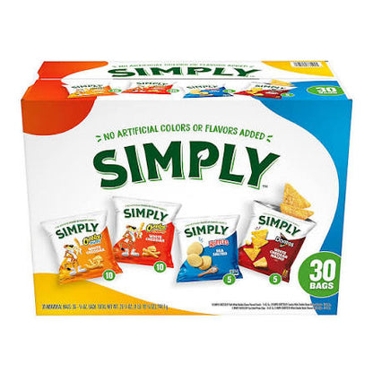 Frito-Lay Simply Snacks and Chips Variety Pack, 30 ct./0.875 oz. product packaging