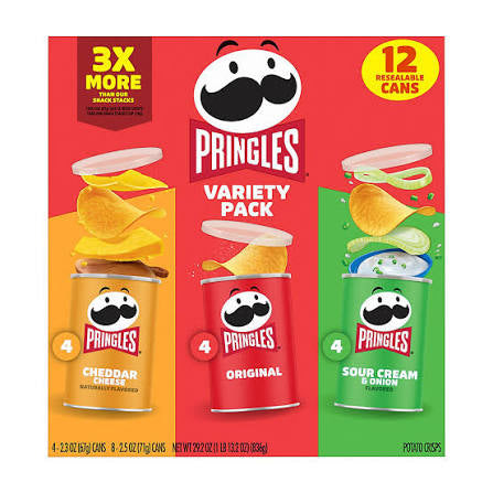 Pringles Variety Pack Grab N Go Cans, 12 pk. product packaging