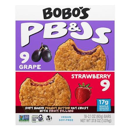 Bobo's PB&Js Variety Pack Soft-Baked Bars, 18 pk./2.1 oz. – alternate product view 2