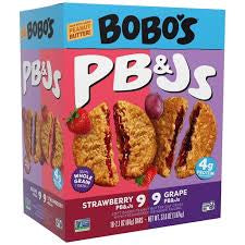 Bobo's PB&Js Variety Pack Soft-Baked Bars, 18 pk./2.1 oz. product packaging