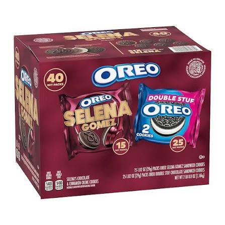 Selena Gomez & Oreo Double Stuf Cookies Variety Pack, 40 pk./1.02 oz. product packaging