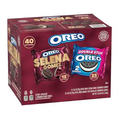 Selena Gomez & Oreo Double Stuf Cookies Variety Pack, 40 pk./1.02 oz. product packaging
