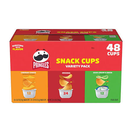 Pringles Snack Cups Variety Pack, 48 Count product packaging