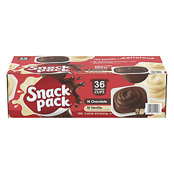 Snack Pack Chocolate & Vanilla Pudding Variety Pack, 36 Count product packaging