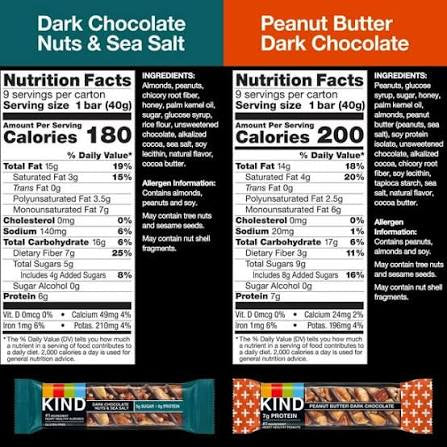 KIND Dark Chocolate & Peanut Butter Dark Chocolate Nut Bars Variety Pack, 18 pk./1.4 oz. – alternate product view 3