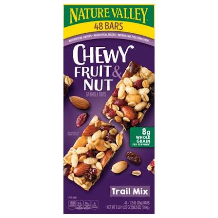 Nature Valley Fruit & Nut Trail Mix Chewy Granola Bars, 48 ct. product packaging