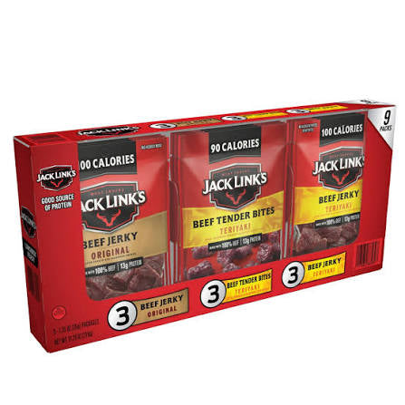 Jack Link's Beef Jerky Variety Pack, 9 ct. product packaging