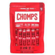 Chomps Original Grass-Fed Beef Snack Sticks, 12 ct. product packaging