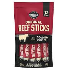 Wellsley Farms Original Beef Sticks, 12 pk./1.15 oz. product packaging