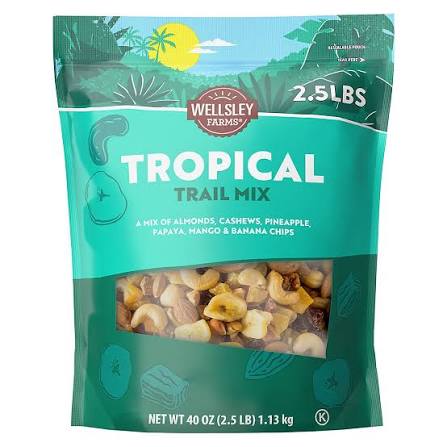 Wellsley Farms Tropical Trail Mix, 40 oz. product packaging
