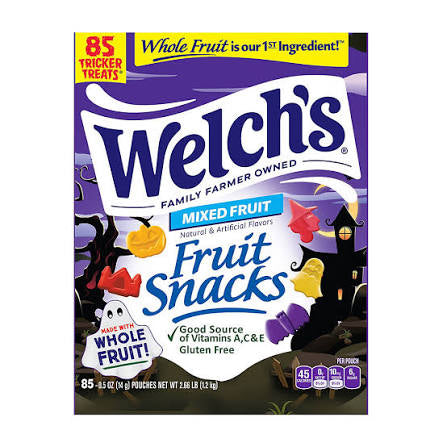 Welch's Halloween Fruit Snacks, 85 pk./0.5 oz. product packaging