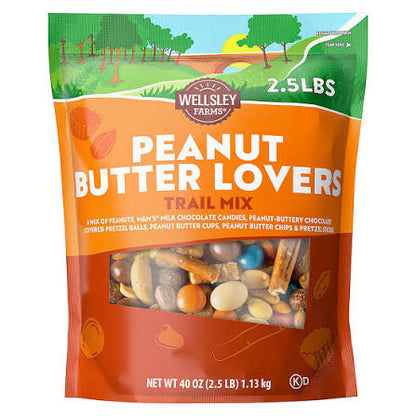 Wellsley Farms Peanut Butter Lovers Trail Mix, 40 oz. product packaging