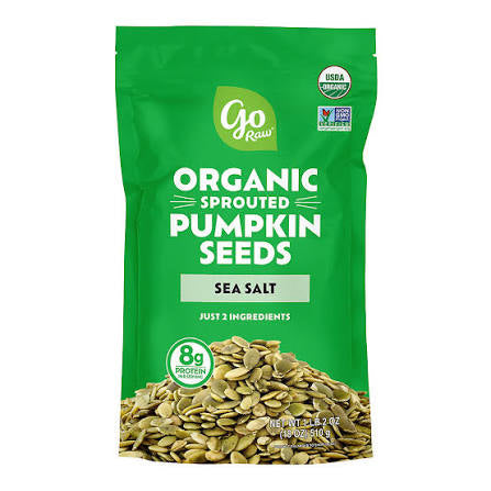 Go Raw Organic Sprouted Pumpkin Seeds with Sea Salt, 18 oz. product packaging