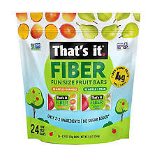 That's It Fiber Fun Size Fruit Bar Variety Pack, Mango and Pear, 24 ct./0.35 oz. product packaging