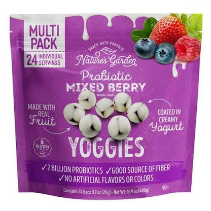 Nature's Garden Mixed Berry Probiotic Yoggies, 24 ct. product packaging