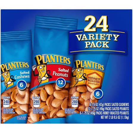 Planters Individual Peanut Variety Pack, 24 pk. product packaging