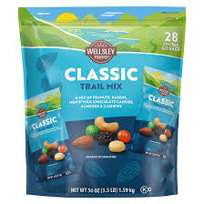 Wellsley Farms Classic Trail Mix Multi-Pack Snack Packs, 28 ct./2 oz. product packaging