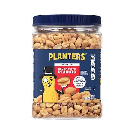 Planters Unsalted Dry Roasted Peanuts, 35 oz. product packaging