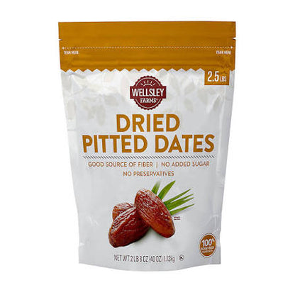 Wellsley Farms Dried Pitted Dates, 2.5 lb. product packaging