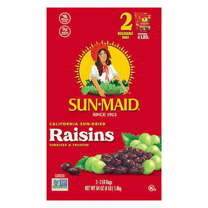 Sun-Maid California Sun-Dried Raisins, 2 pk./2 lb. product packaging