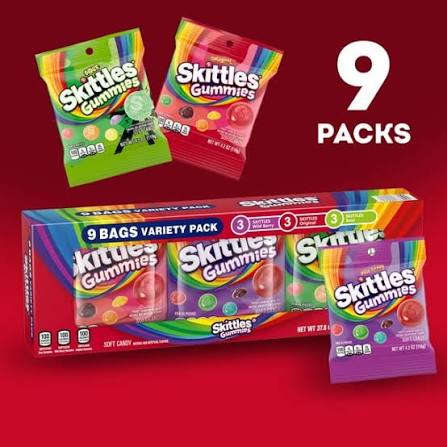 Skittles Gummies Gummy Candy Variety Pack, 9 ct. – alternate product view 3