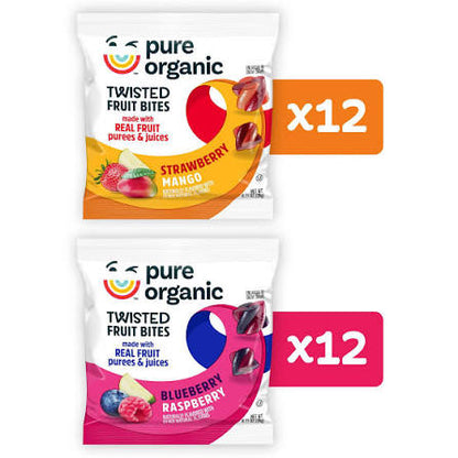 Pure Organic Variety Pack Twisted Fruit Bites, Blueberry Raspberry and Peach Mango, 24 ct./0.71 oz. – alternate product view 4