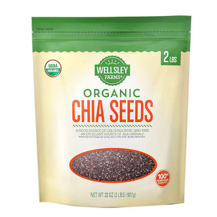 Wellsley Farms Organic Chia Seeds, 2 lb. product packaging