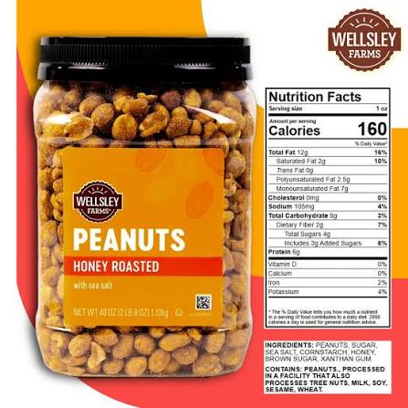 Wellsley Farms Honey Roasted Dry Roasted Peanuts, 40 oz. – alternate product view 3