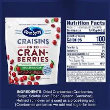 Ocean Spray Craisins 50% Less Sugar Dried Cranberries, 43 oz. – alternate product view 4