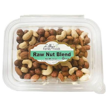 Lilly's Family Foods Raw Nut Blend, 12 oz. product packaging